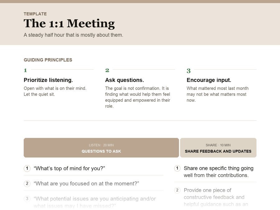 Preview of the first part of The 1:1 Meeting: How to make the half hour count